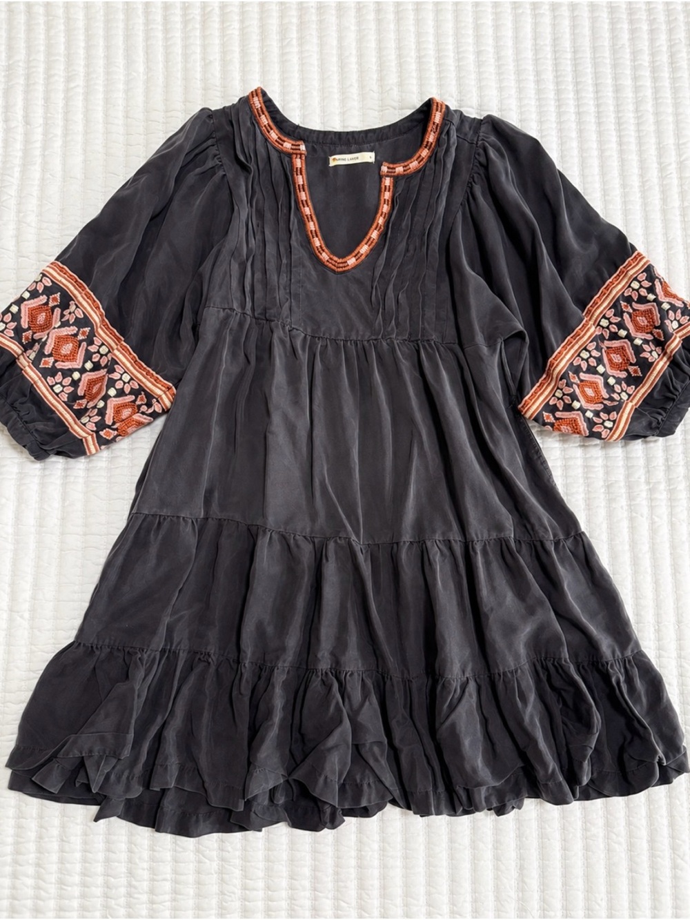 Marine Layer Olema Embroidered Mini Dress Size S